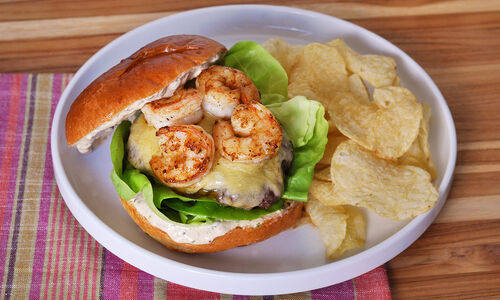 Wagyu Burgers with Spiced Shrimp & Remoulade Recipe | D'Artagnan